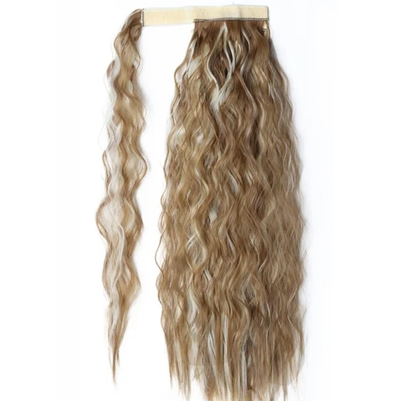 🍒Khaki 24" Wavy Ponytail - Picture 2 of 5